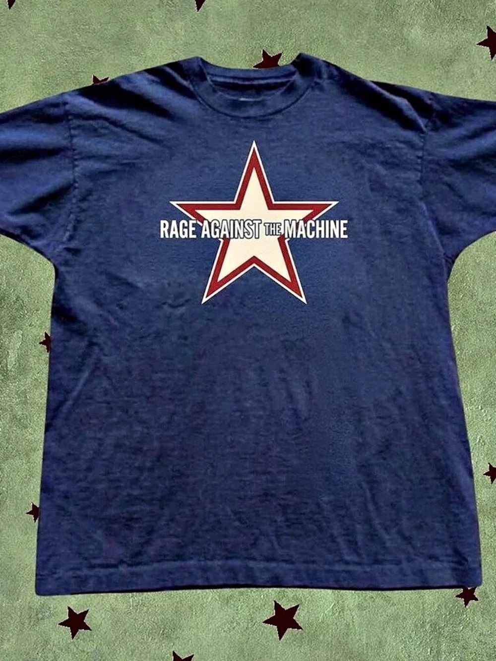 Rage Against the Machine Battle Star T-Shirt Graphic Tee in Navy